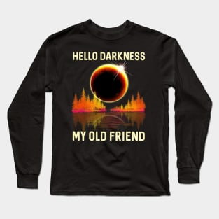 Hello Darkness My Old Friend Moon Love Astrology Lovers Long Sleeve T-Shirt